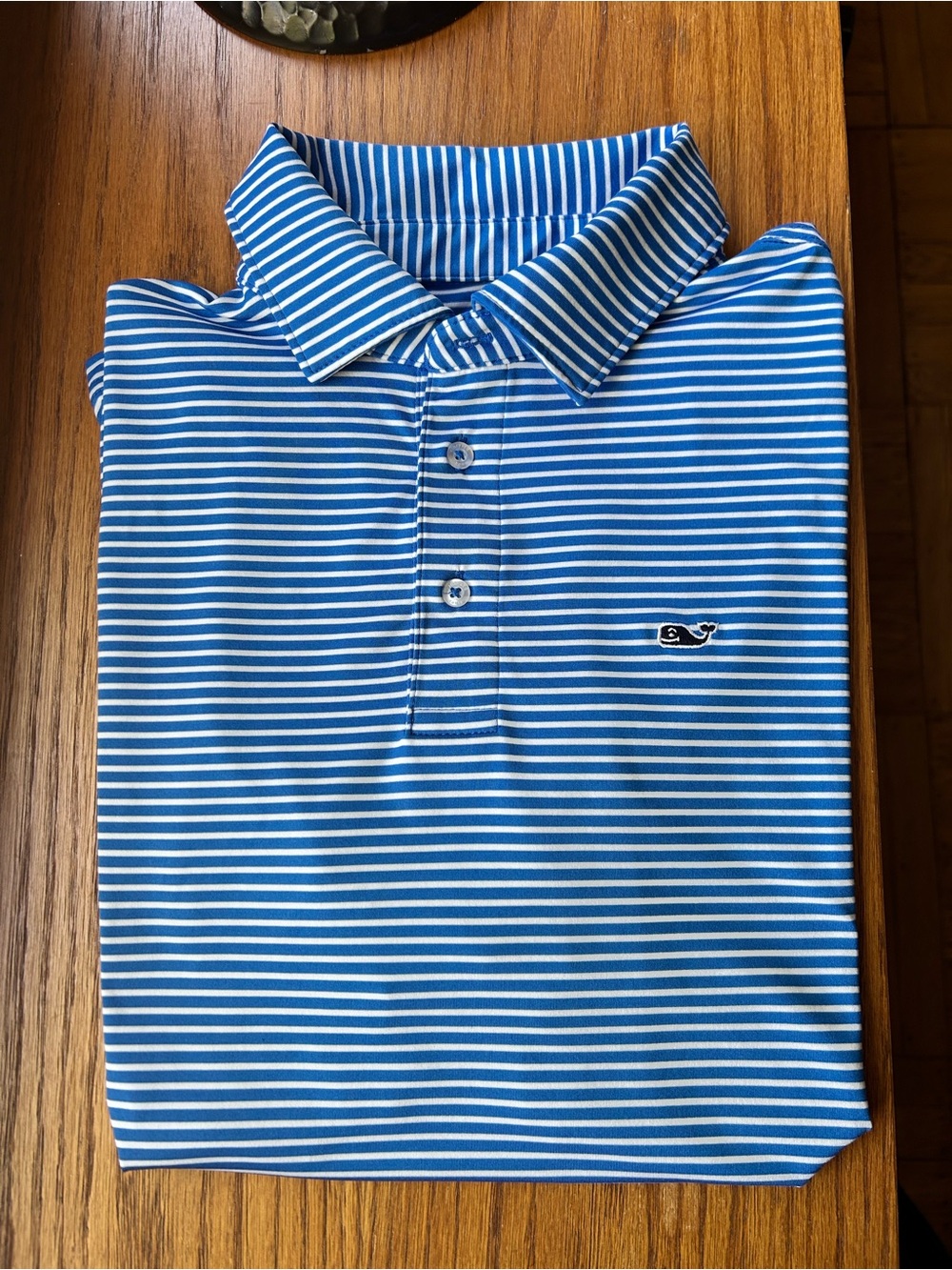 Vineyard Vines Boys' Performance Blue/White Stripe Sankaty Polo Boys XL